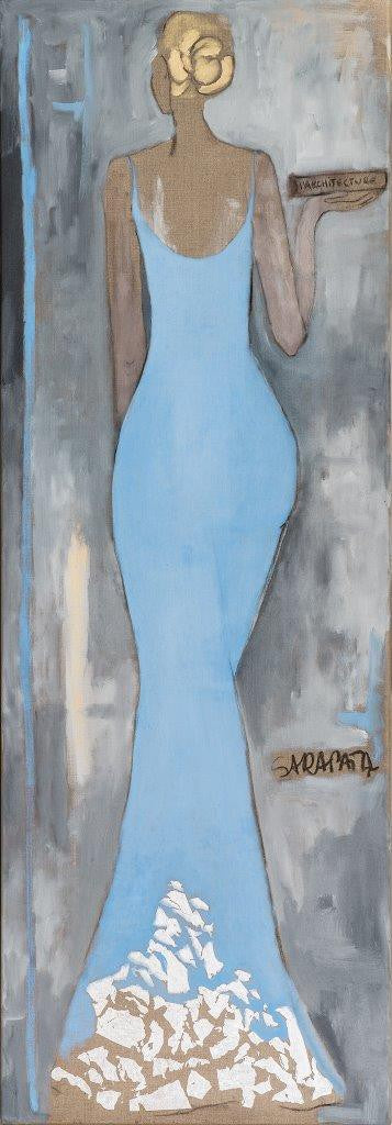 Portrait in blue dress
